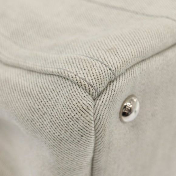 PRADA Bijoux Canapa PM Hand Bag Canvas 2way Gray Silver Auth 85622 - Picture 16 of 16